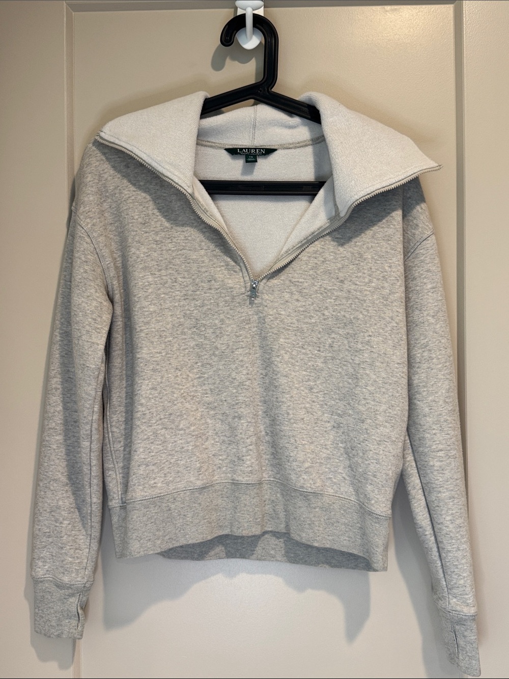 Lauren Ralph Lauren Heather Gray Half-Zip Sweatshirt